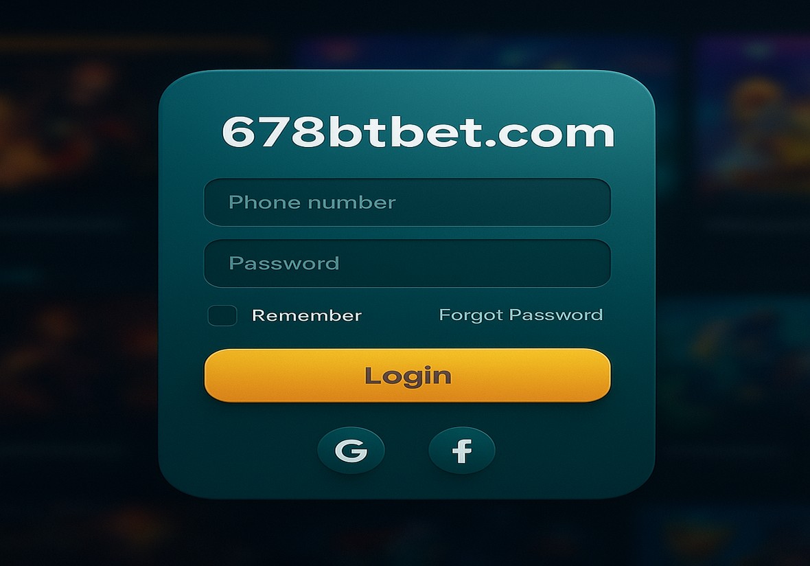 678BT লগইন পৃষ্ঠা
